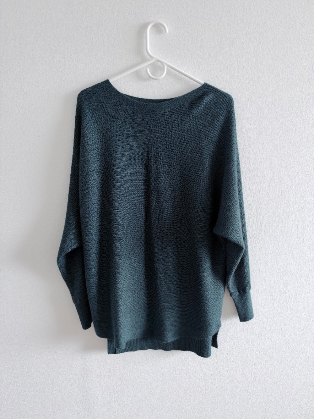 Chelsea & Violet Teal Ribbed Dolman Sleeve Sweater